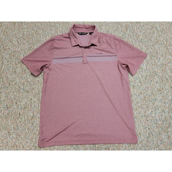 Travis Mathew Other - Travis Mathew Polo Shirt Mens XL Pink Golf Performance Striped Pima Cotton